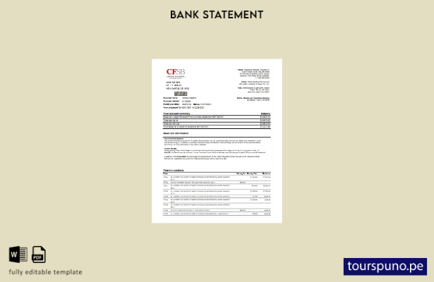 listo para imprimir plantilla de Excel de extracto bancario CFSB de Nueva York d